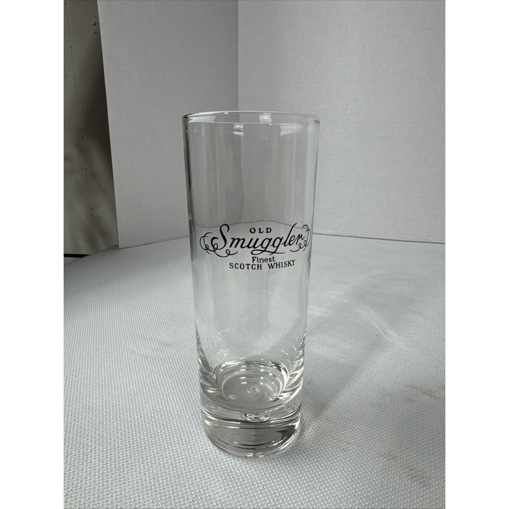 Vintage Old Smuggler Finest Scotch Whiskey Tall‎ Glass Clear